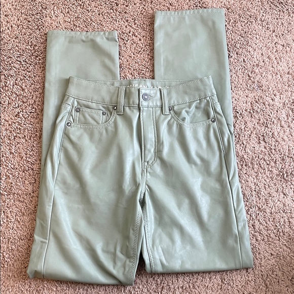American Eagle Outfitters Pants - American Eagle Super High Rise Straight Faux Leather pants
